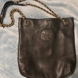 Tory Burch Marion Black Leather Swingpack/Messenger/Shoulder/Crossbody Bag
